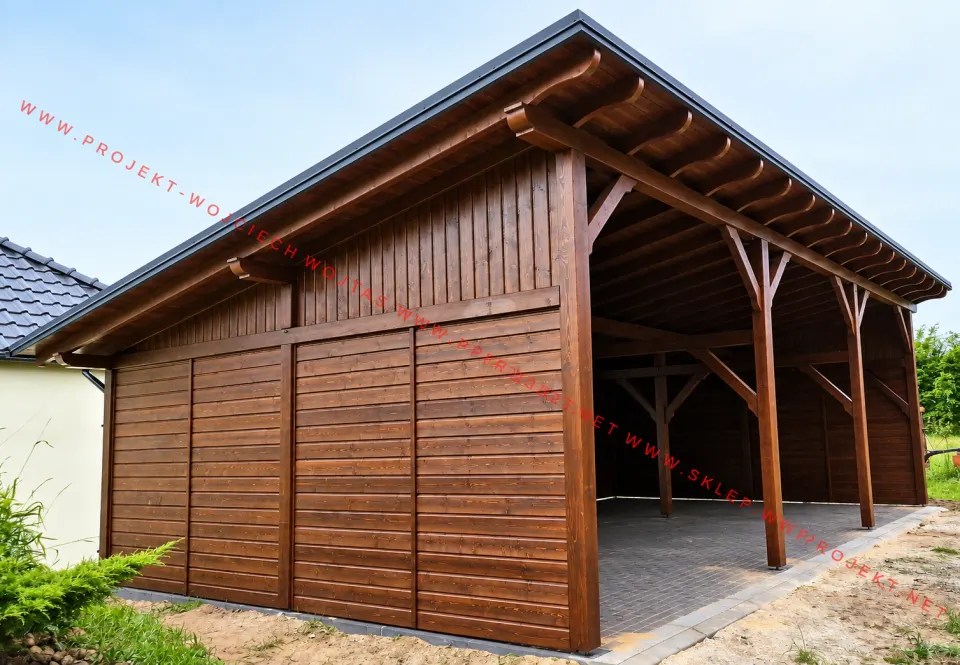 Wiata drewniana 10×6 jednospadowa